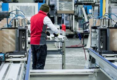 Canadian-made windows being manufactured in a Canadian factory