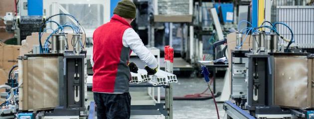 Canadian-made windows being manufactured in a Canadian factory