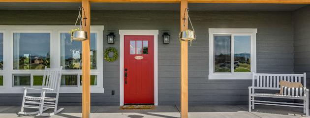 Standard exterior entry door size in a Canadian home with front door installation