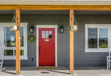Standard exterior entry door size in a Canadian home with front door installation