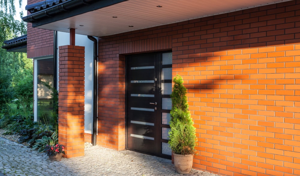 ENERGY STAR certified exterior door with Low-E double or triple-glazed glass insert, engineered for energy efficiency in cold Canadian climates