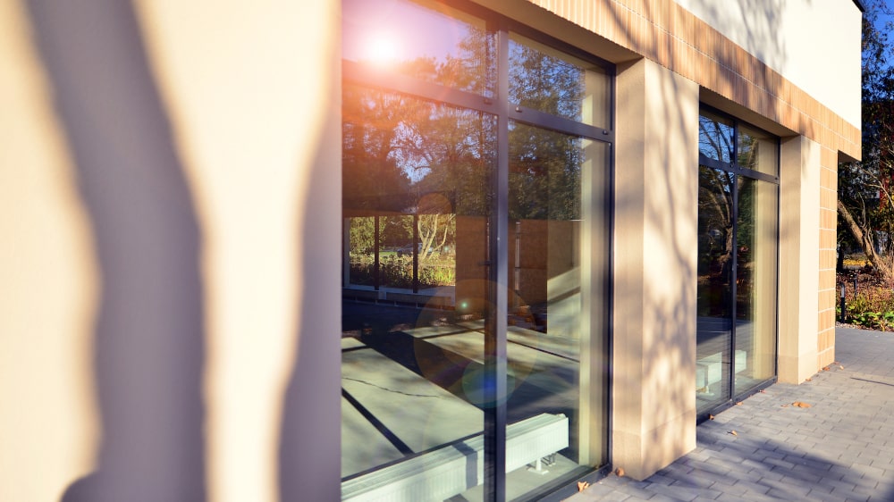 Thermal pane windows installed in a modern building demonstrate enhanced insulation, reduced heat loss, and improved indoor comfort