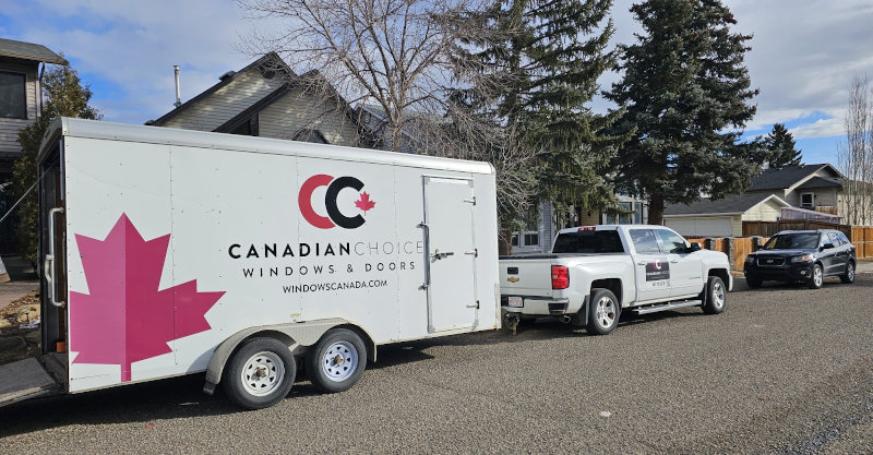 Reinforced window frame and opening prepared to support the added weight of triple-pane glass in Calgary homes